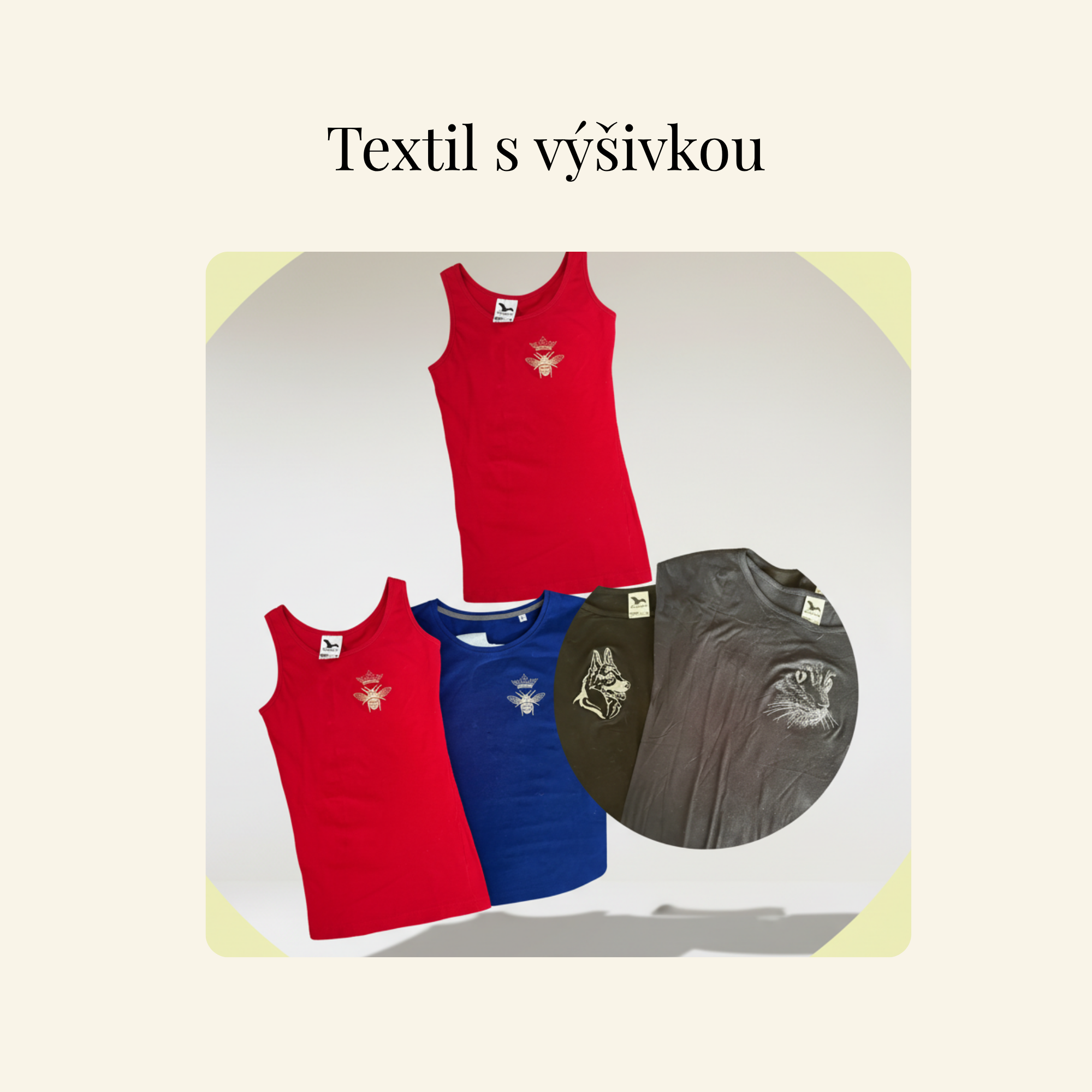 Textli s výšivkou